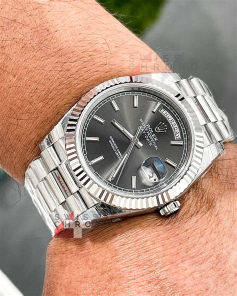 rolex day date gray dial